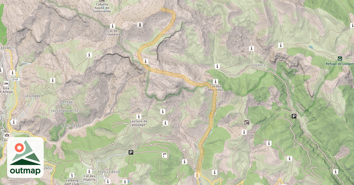 Map of Mont Mounier — Cougne