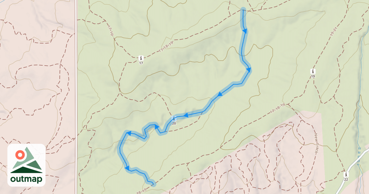 Map of Whoop-Tees Trail (Technical)
