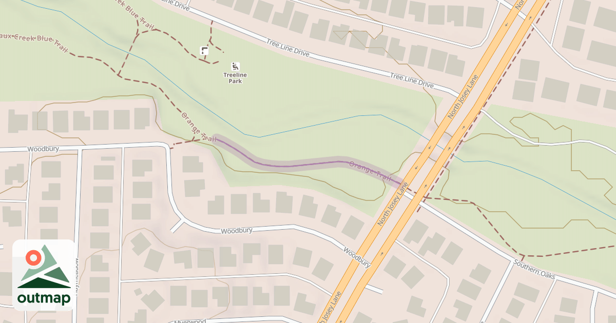 Map of Orange Trail in Denton