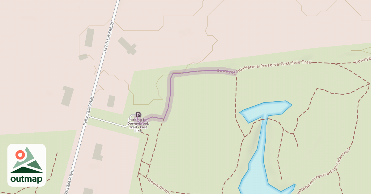 Map of Downybrook Nature Preserve East Side Trail