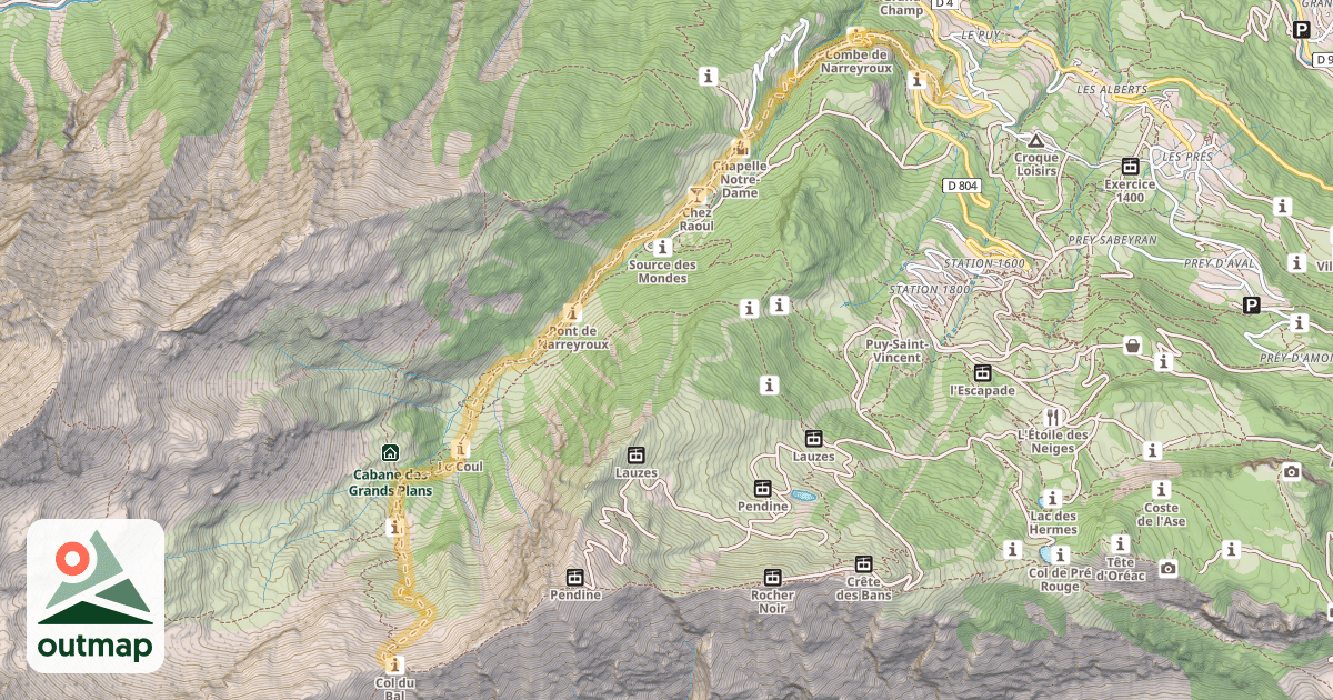 Map of Col du Bal — Chapelle Saint-Vincent