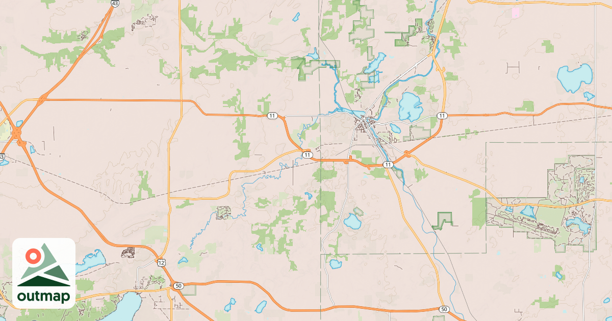 Map of White River State Trail in Racine