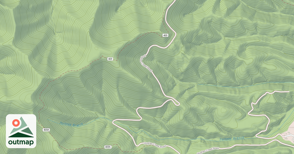 Map of HUGHES CREEK (OLIVER MOUNTAIN)