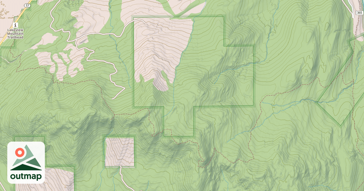 Map of Lakeview Mountain