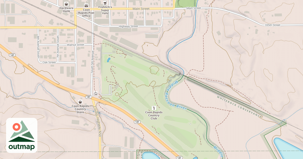 Map of Town Loop Trail in Carroll