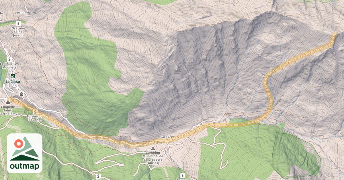 Map of Crête de Reychasse — Le Roux