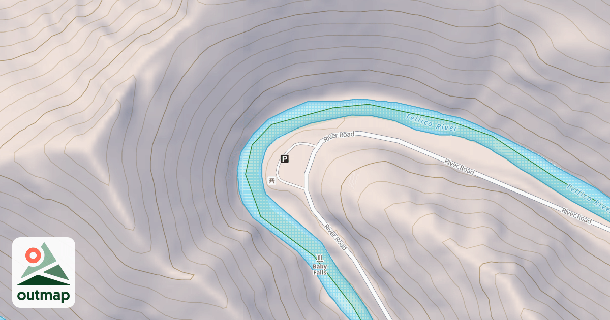 Map of BABY FALLS PARKING