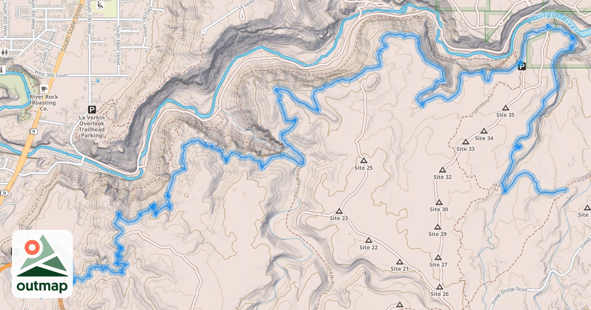 Map of Hurricane Rim Trail