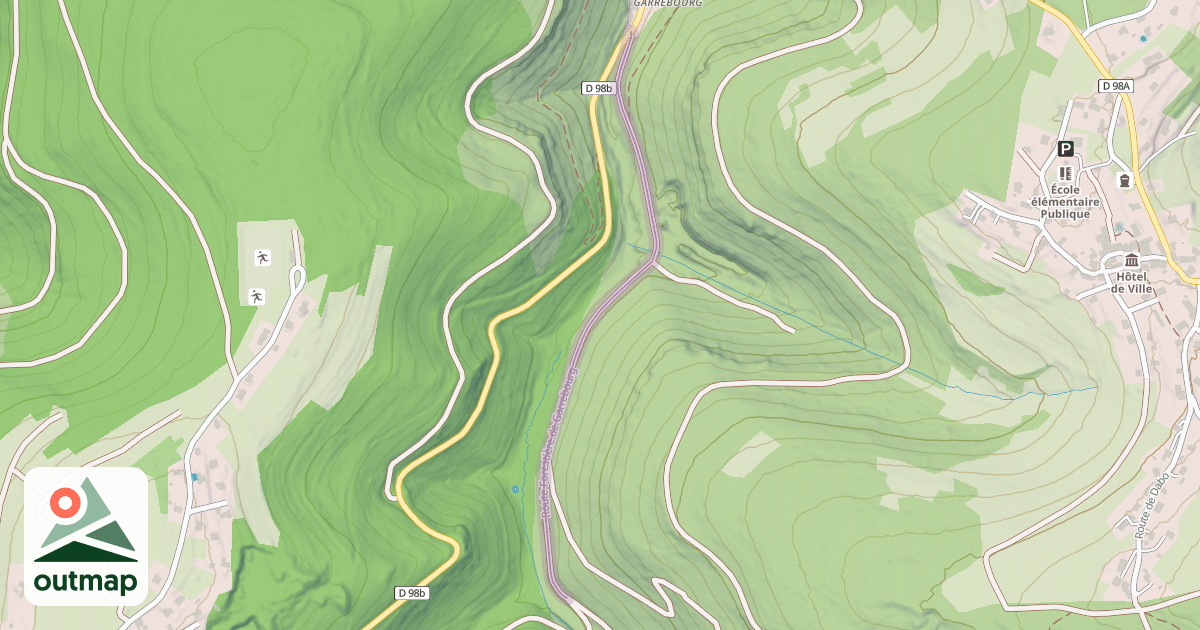 Map of Route Forestière de Garrebourg