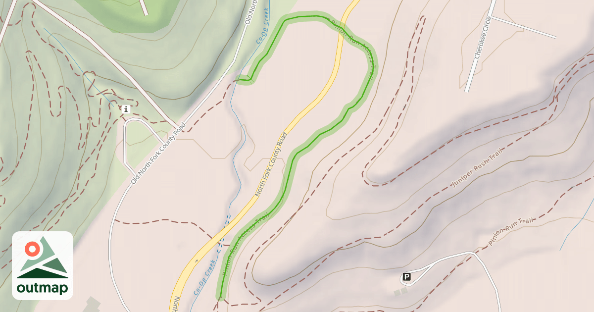 Map of Pinion Run Access Trail