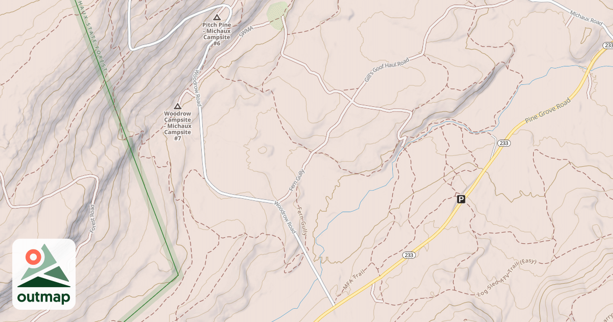 Map of Michaux State Forest – Snowmobile Trail System (Northern)