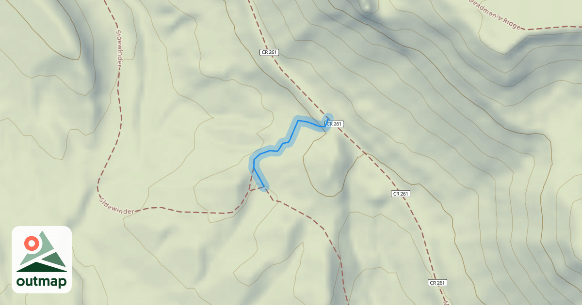 Map of Sidewinder Connector Trail