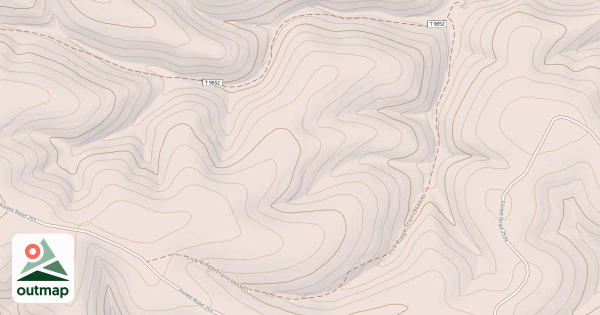 Map of LICK RIDGE N.