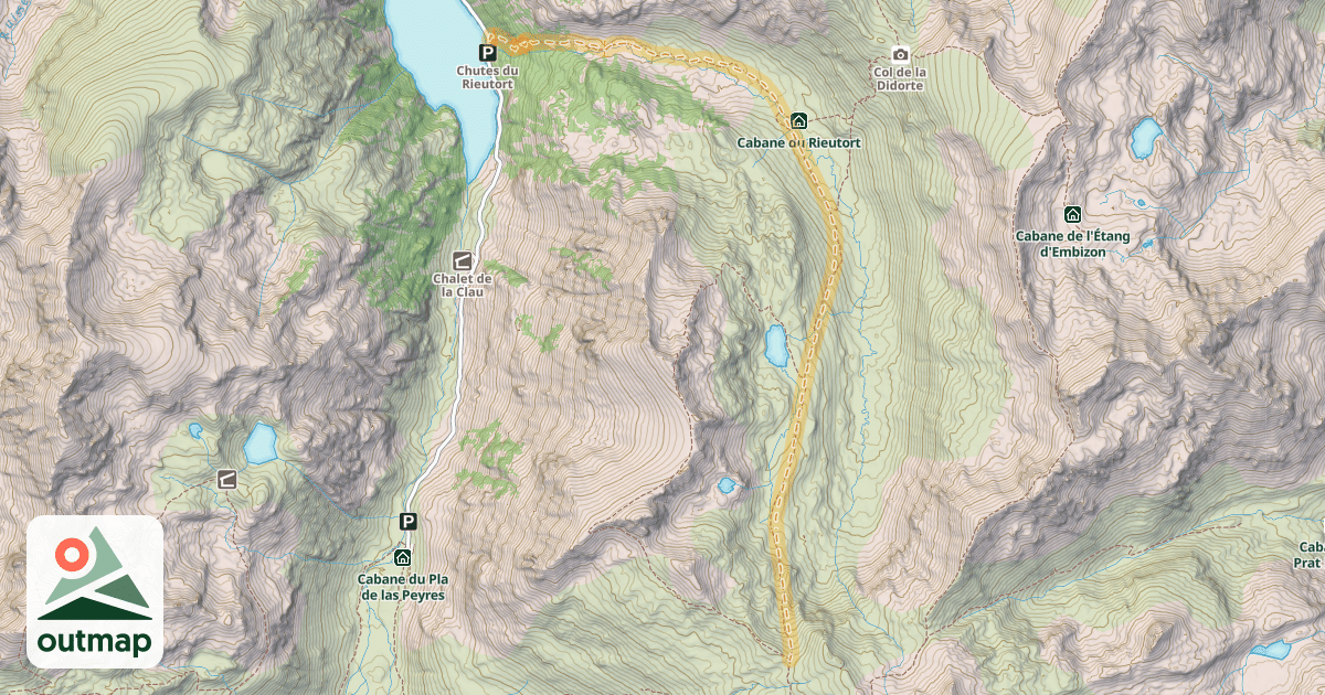 Map of Col du Ruitor — Étang de Laparan