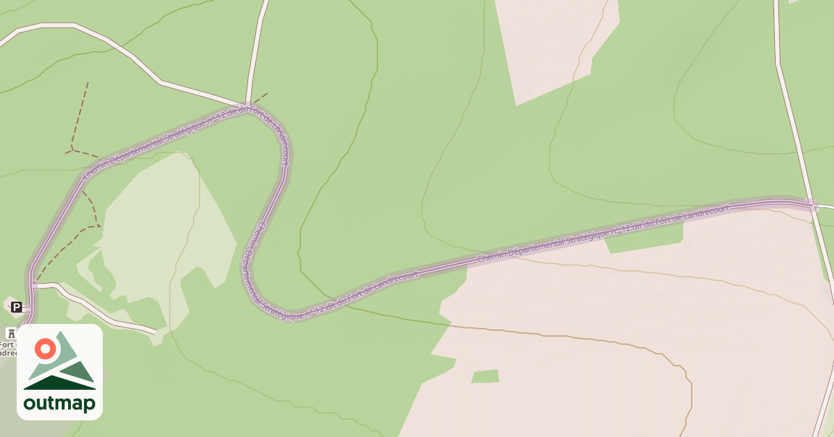 Map of Chemin Départemental Stratégique n° 12 dit du Fort de Landrecourt