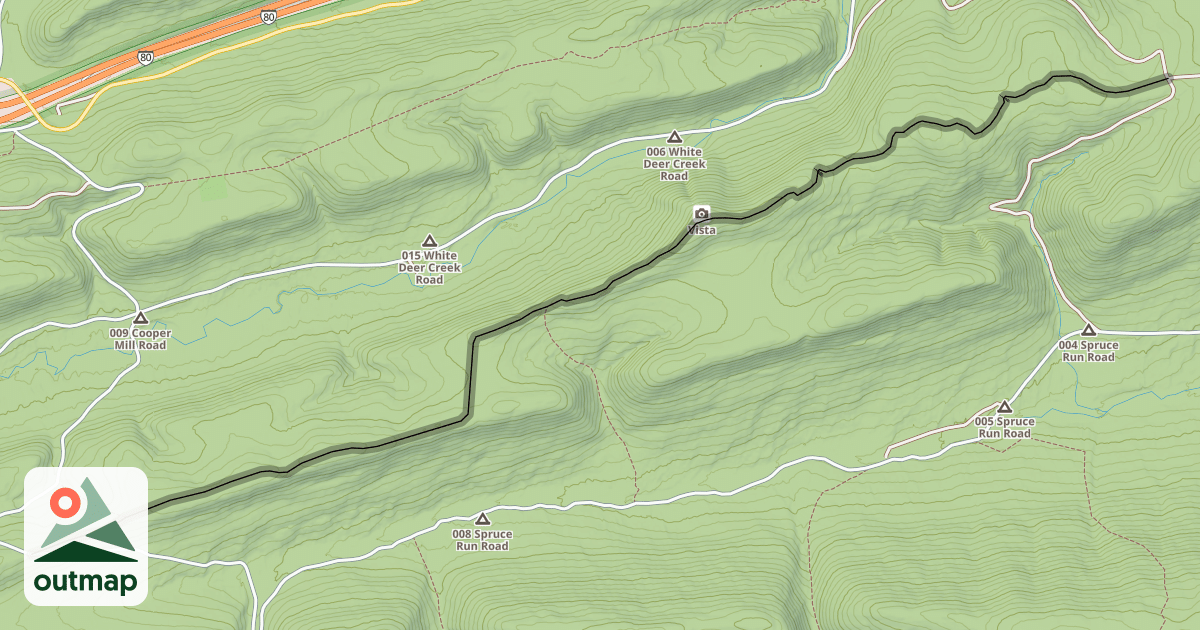 Map of Top Mountain Trail