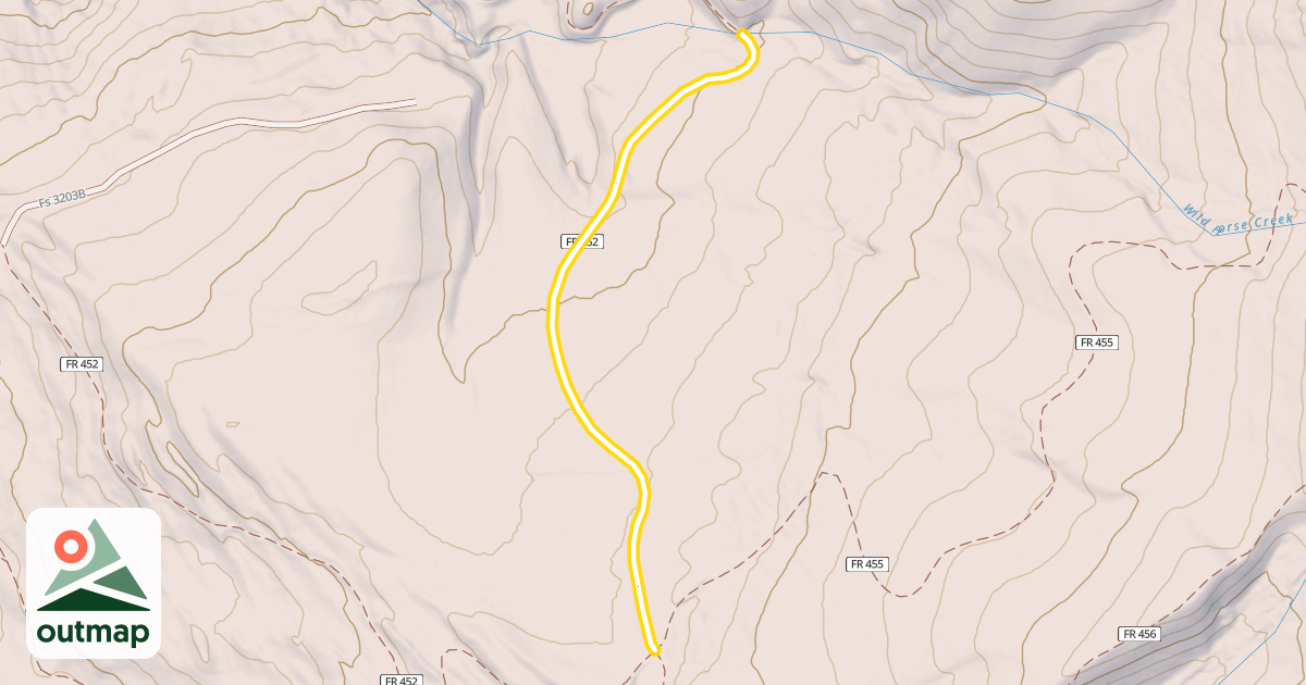 Map of Lower Wildhorse Lick Trail