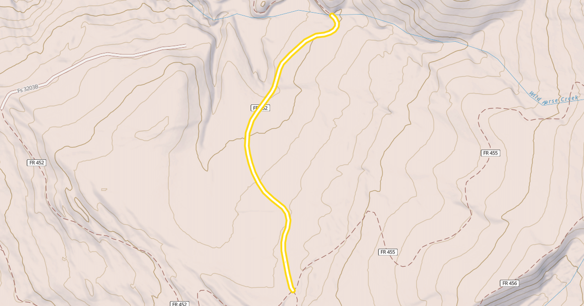 Map preview of Lower Wildhorse Lick Trail