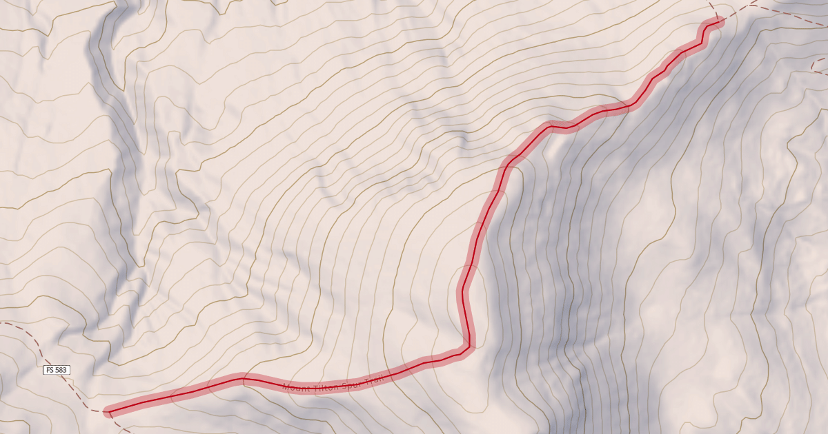 Map preview of Mount Tilton Spur Trail