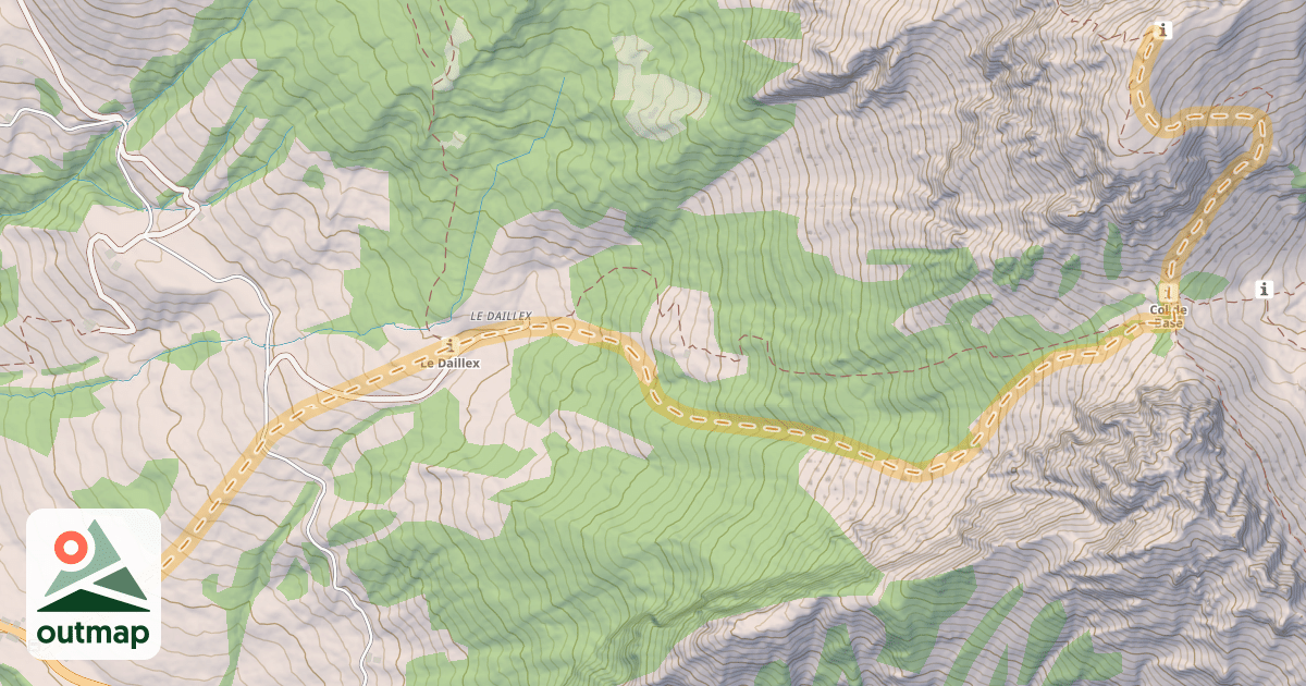 Map of Von Le Devant de l’Étivaz über den Col de Base