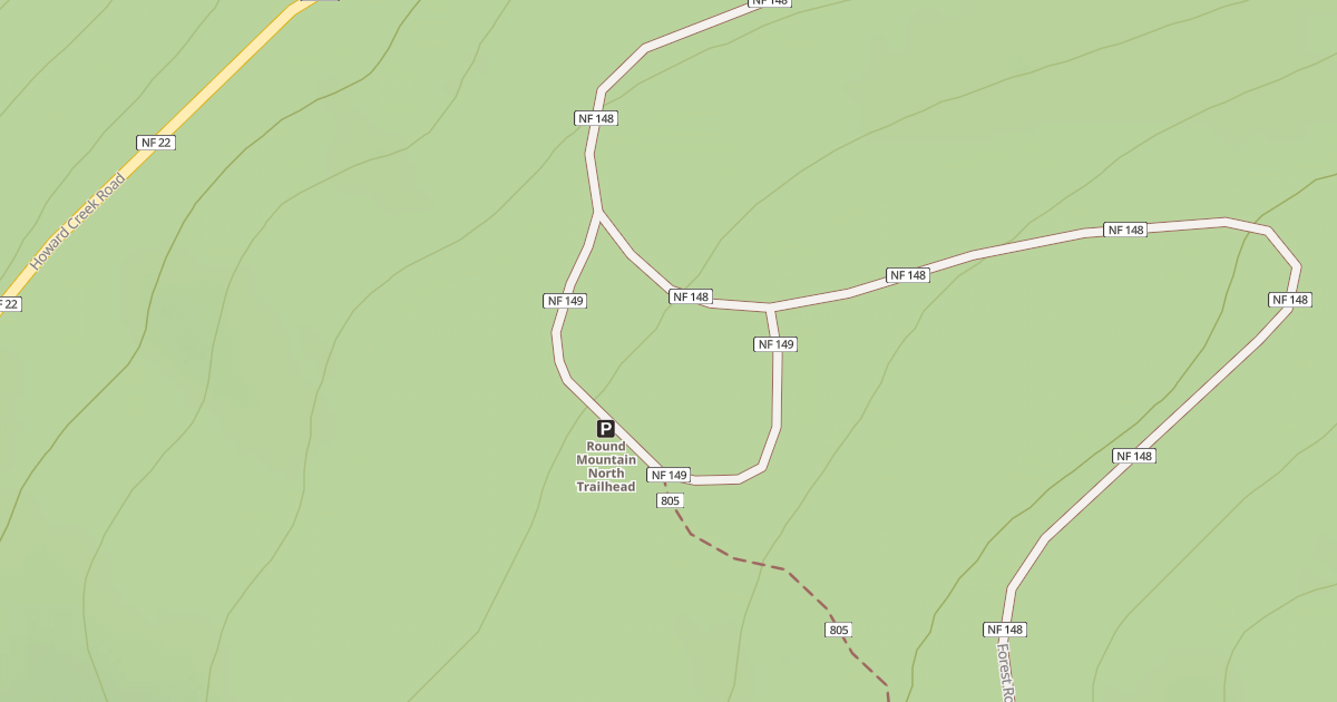 Map preview of ROUND MTN TRAILHEAD