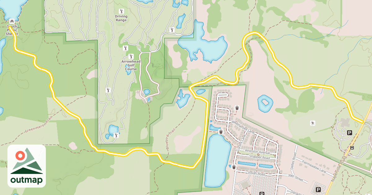 Map of Danada-Herrick Lake Regional Trail