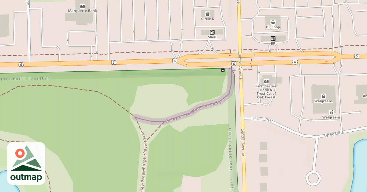 Map of Tinley Creek Black Paved Spur