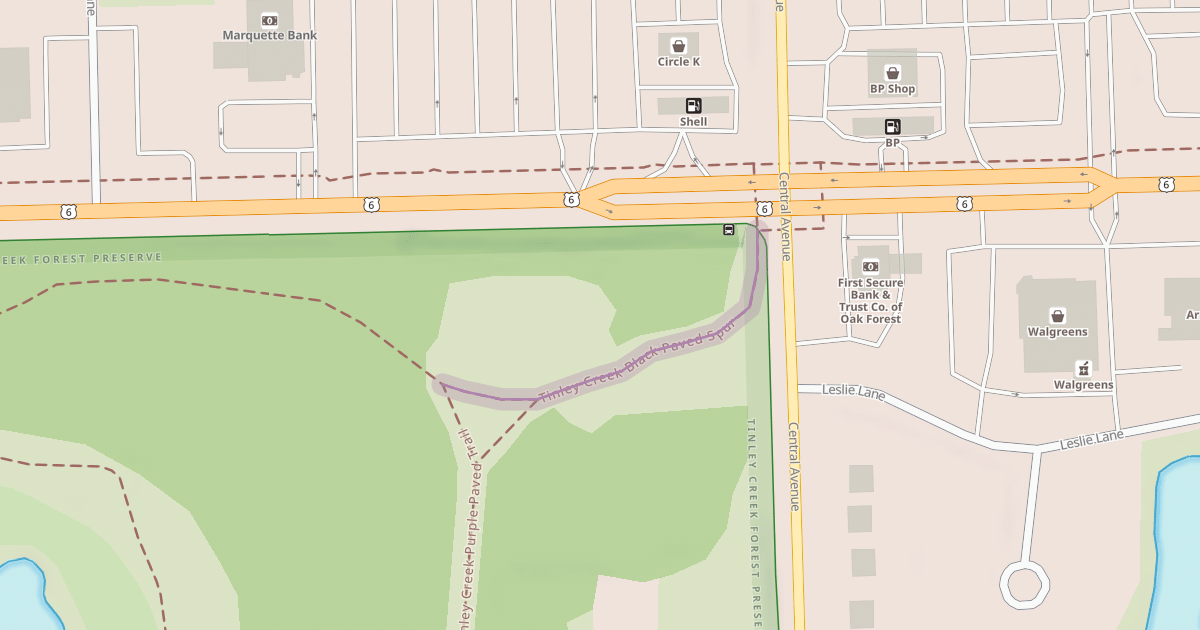 Map preview of Tinley Creek Black Paved Spur