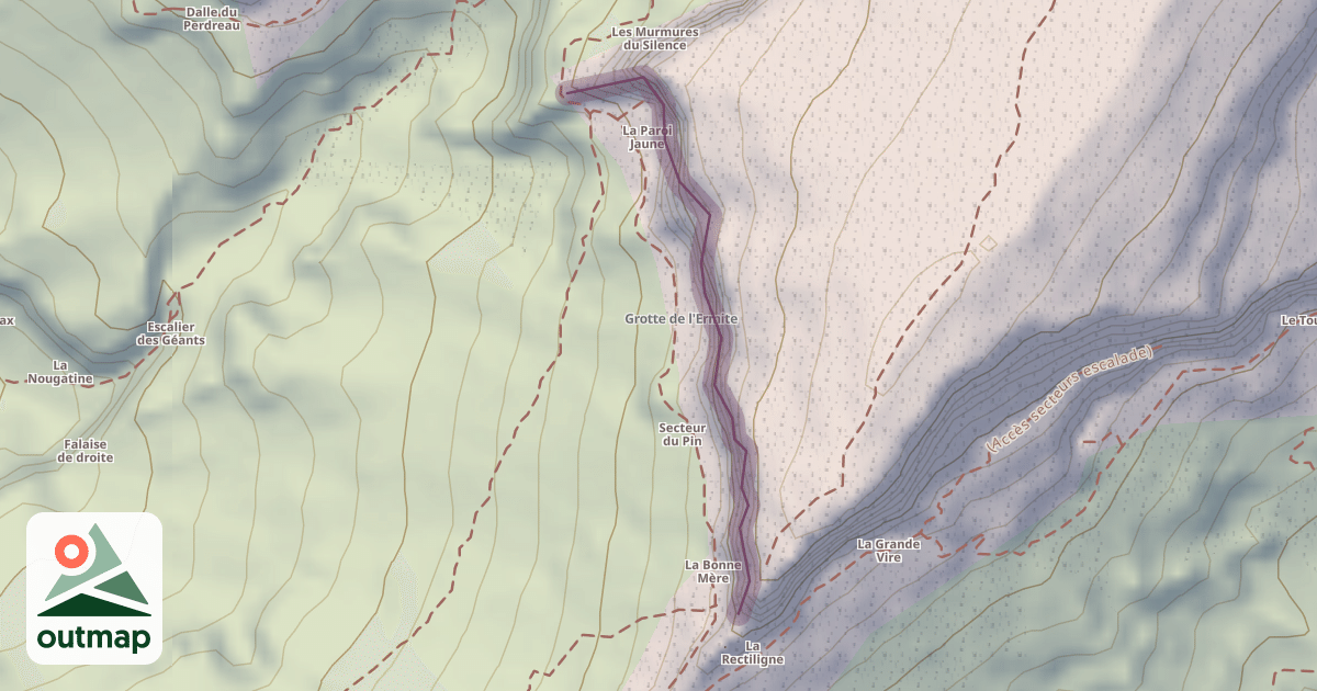 Map of Face ouest du Rocher Saint-Michel