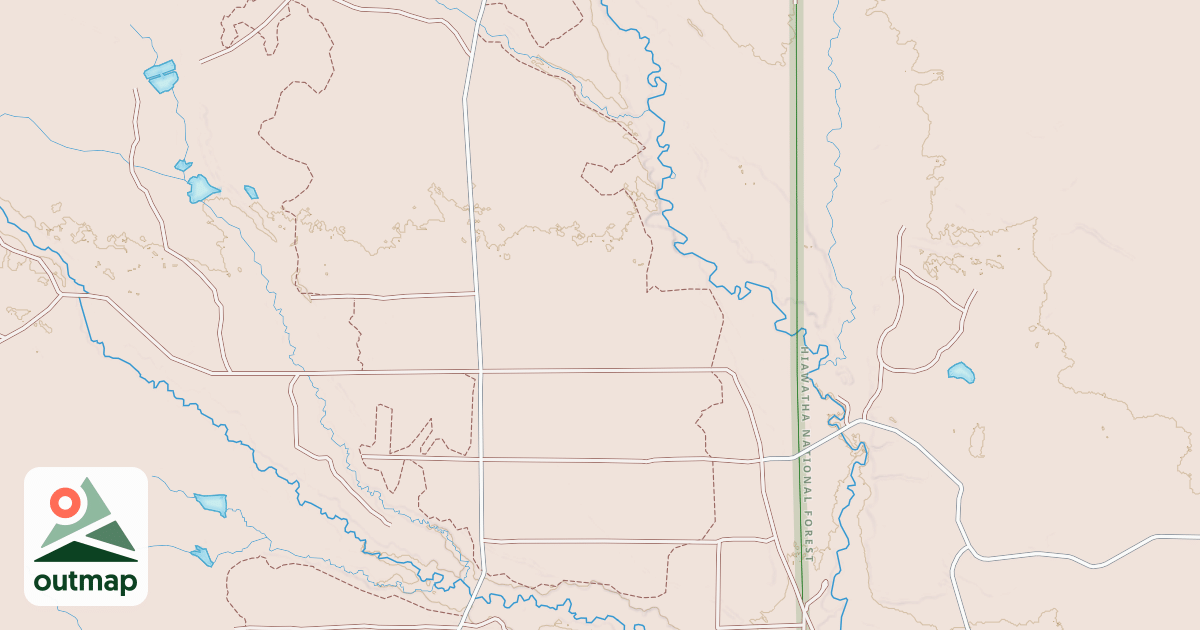 Map of Brevort-trout Lake Motorcycle Trail