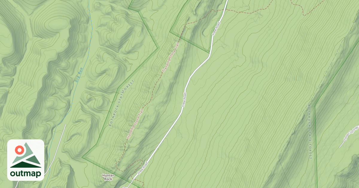 Map of Rothrock State Forest Seven Mountains Snowmobile Trails
