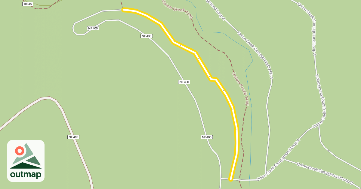 Map of Union Creek Campground Road