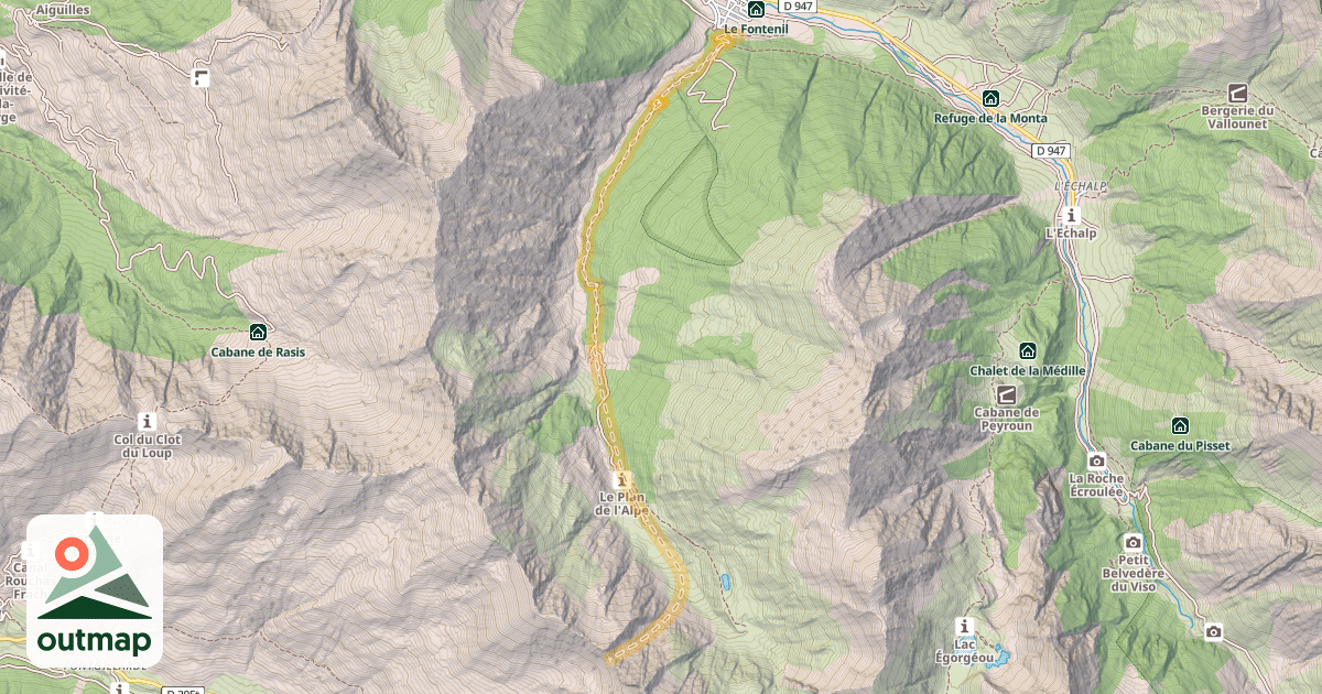 Map of Col de Ségure — Ristolas