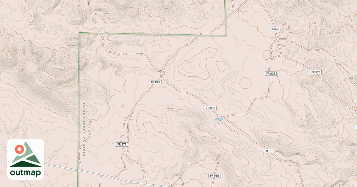 Map of USFS National Forest System Roads {7730D064-CA26-4558-9AA7-94A5CDD2391F}
