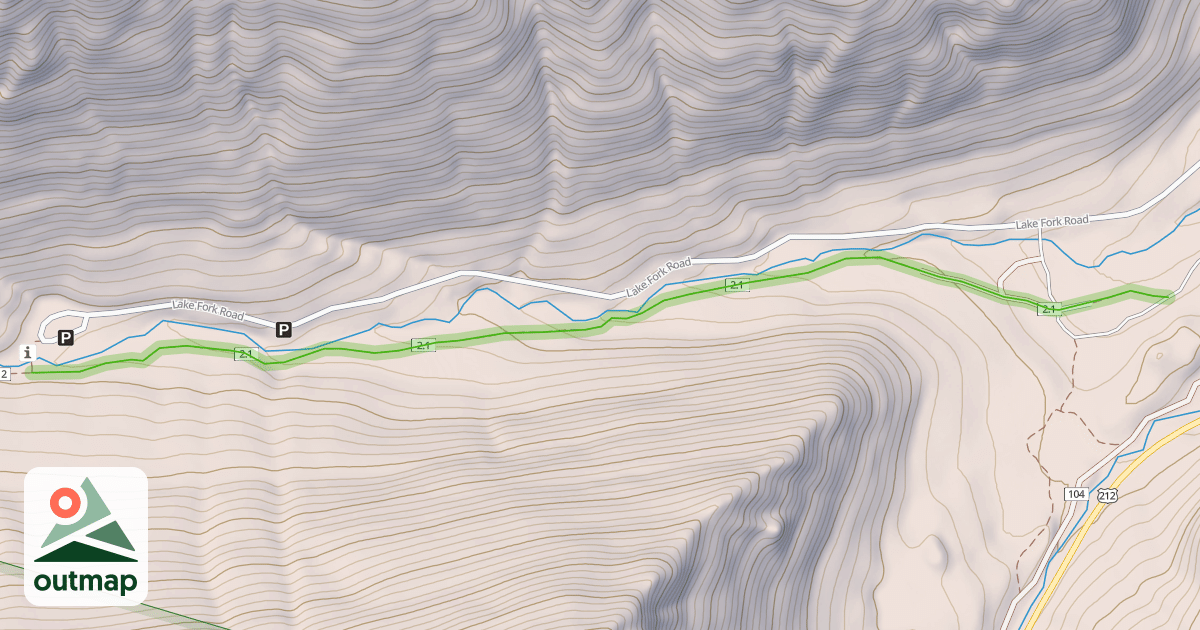 Map of Lower Lake Fork Trail