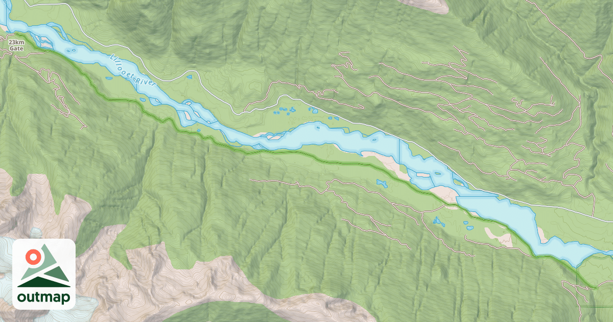 Map of Lillooet South Forest Service Road