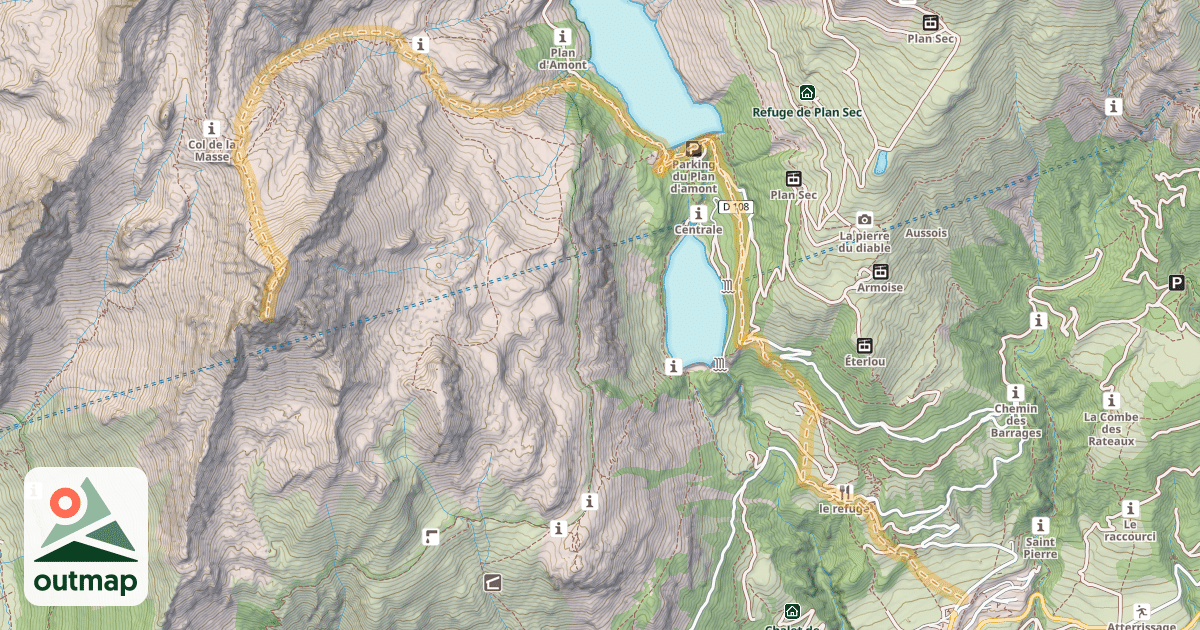 Map of Le Rateau d'Aussois — Aussois