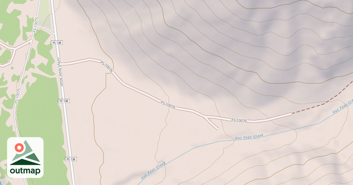 Map of HOT FOOT TRAILHEAD