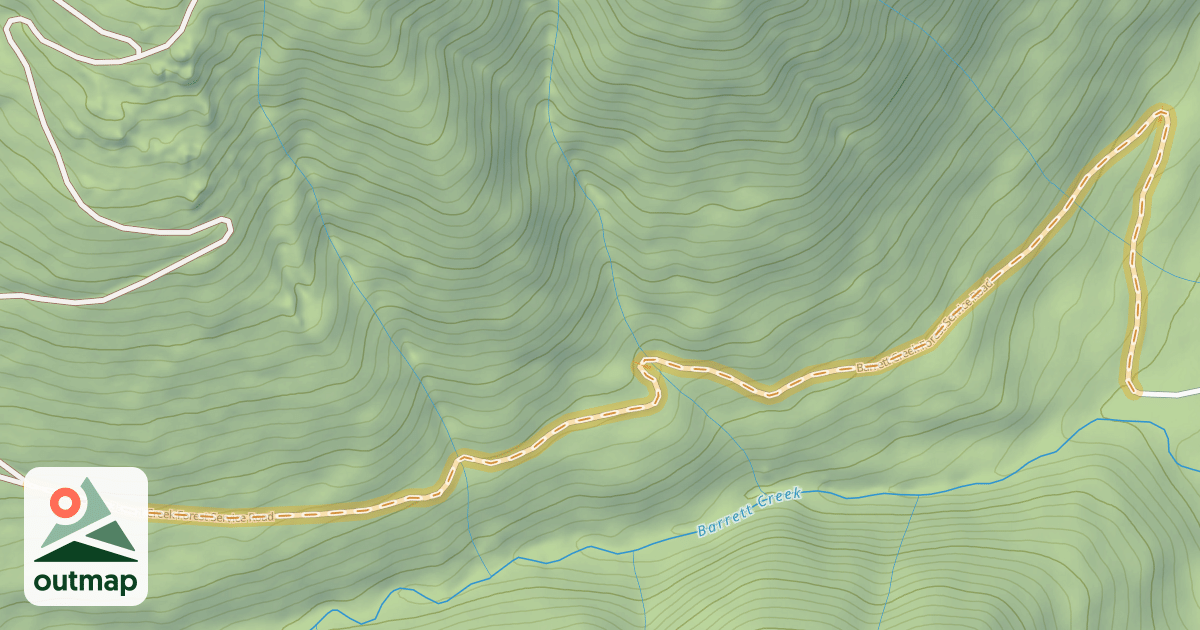 Map of Barrett Creek Forest Service Road