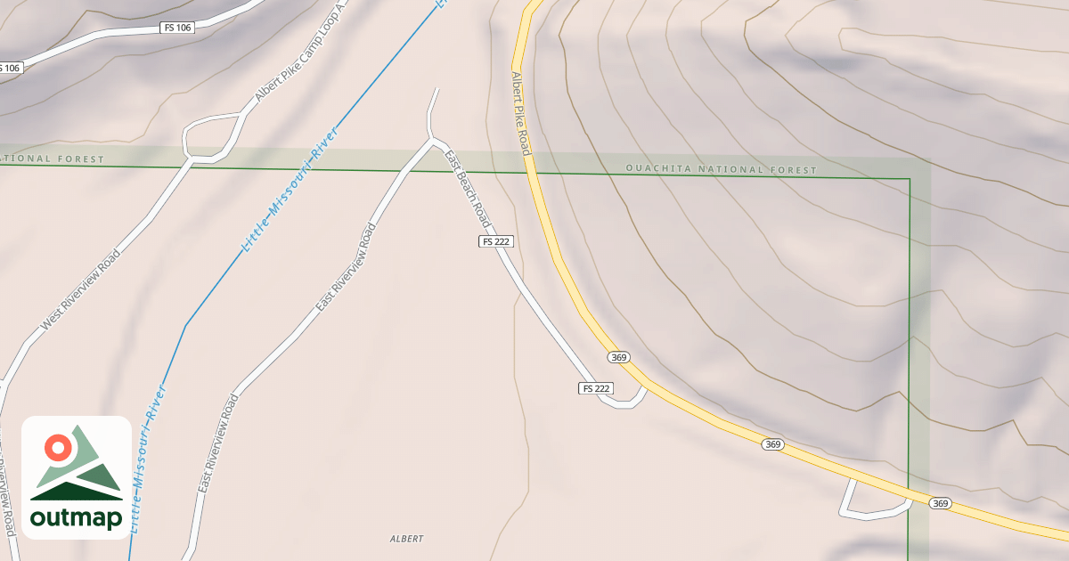 Map of ALBERT PIKE EAST BEACH