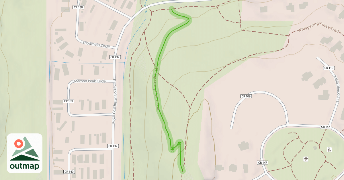 Map of Whispering Pines Trail
