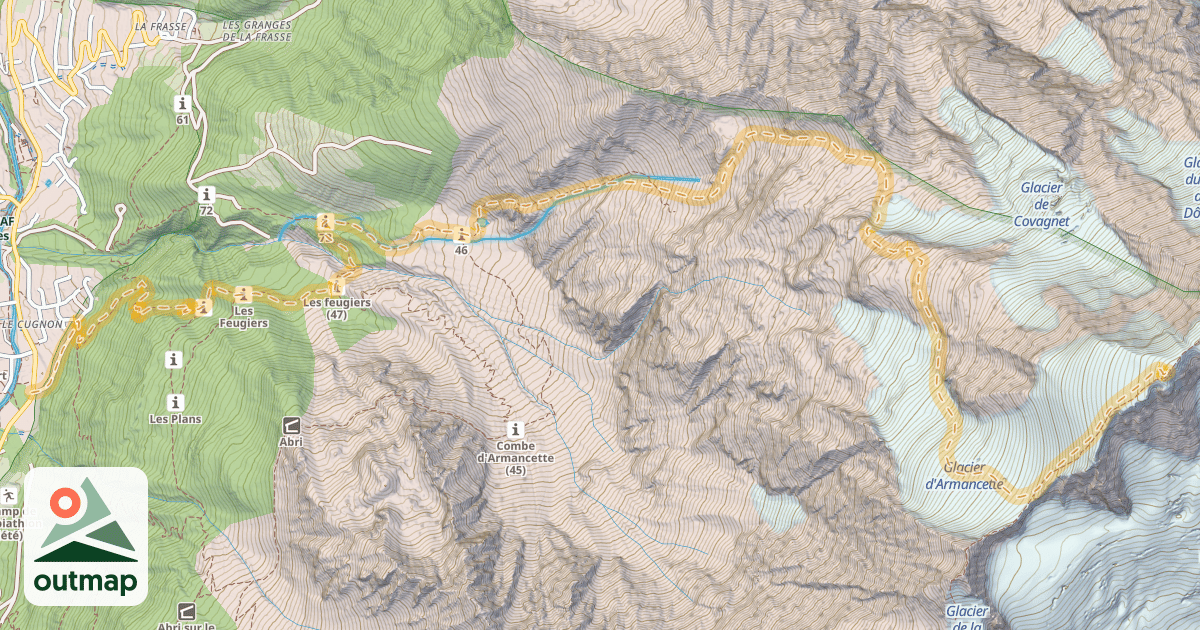 Map of Dôme de Miage Est — Cugnon