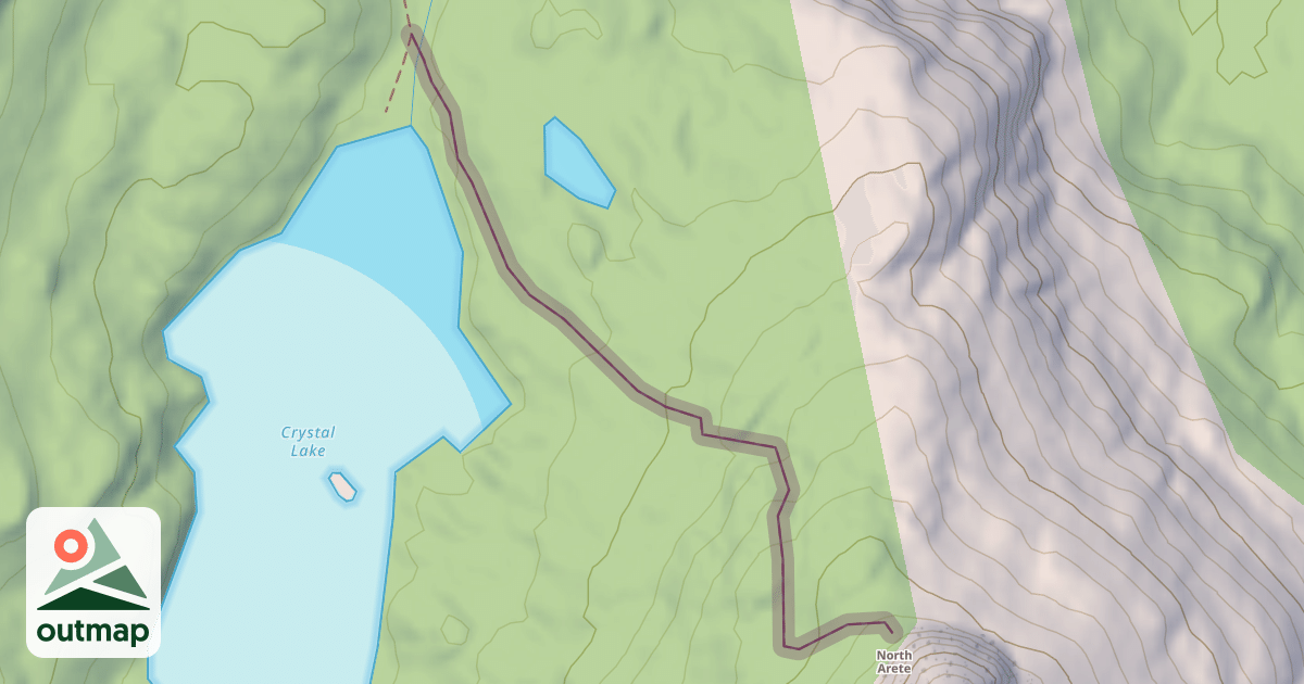 Map of Crystal Crag Approach