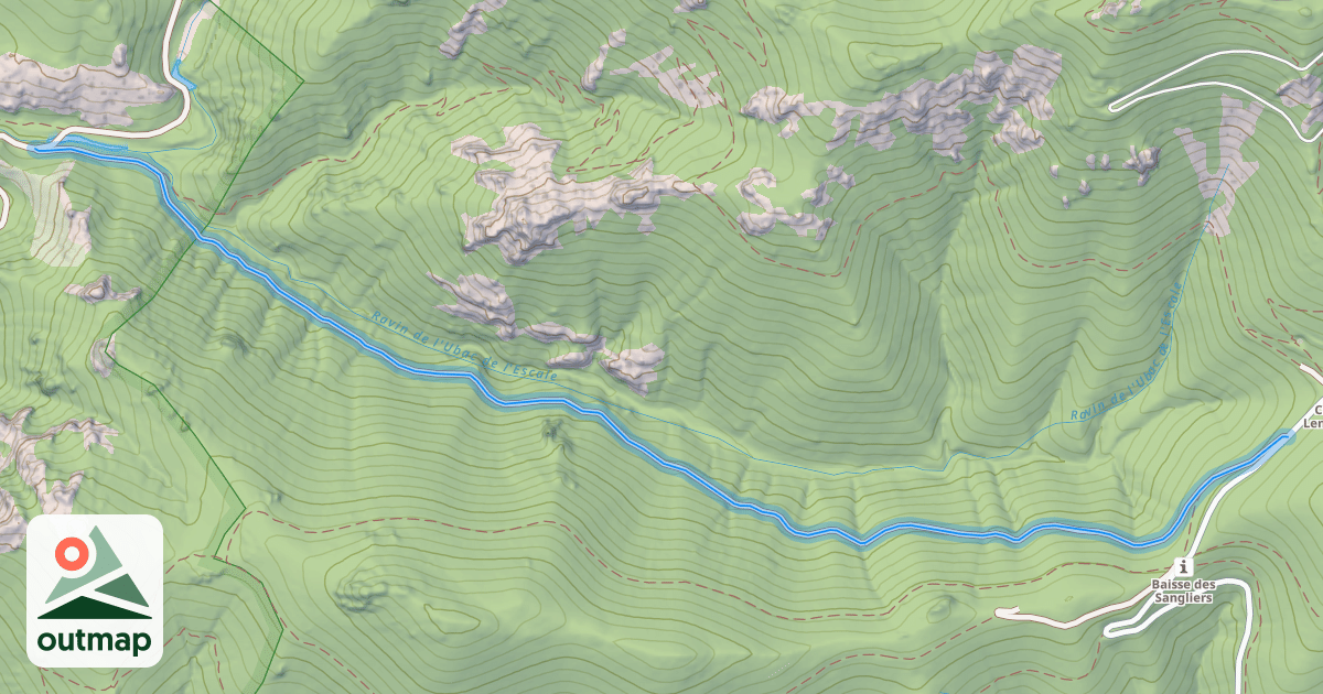 Map of Piste du Ravin de l’Ubac de l’Escale