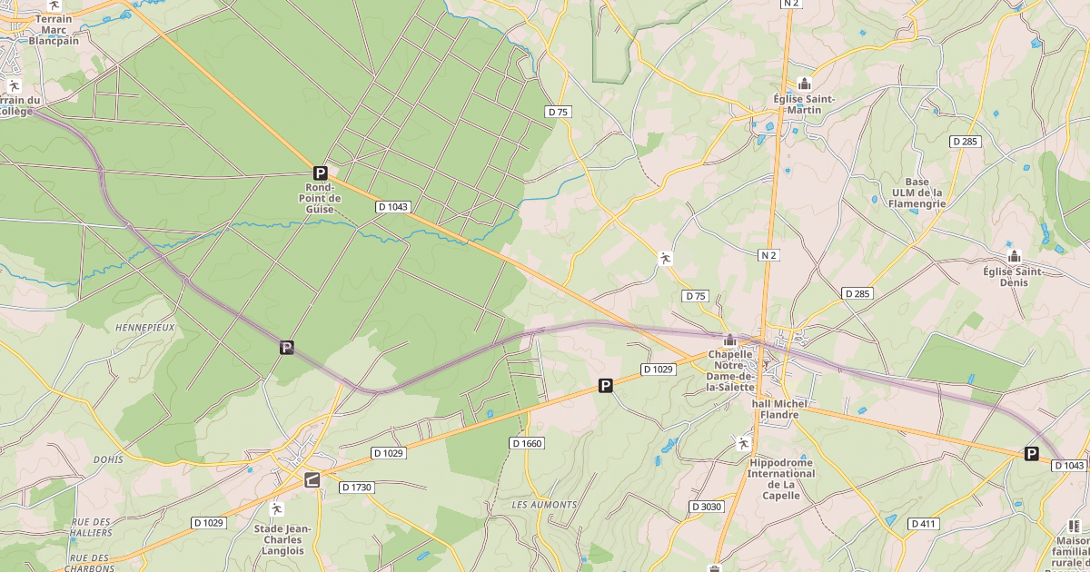 Map preview of Ligne de Busigny à Hirson