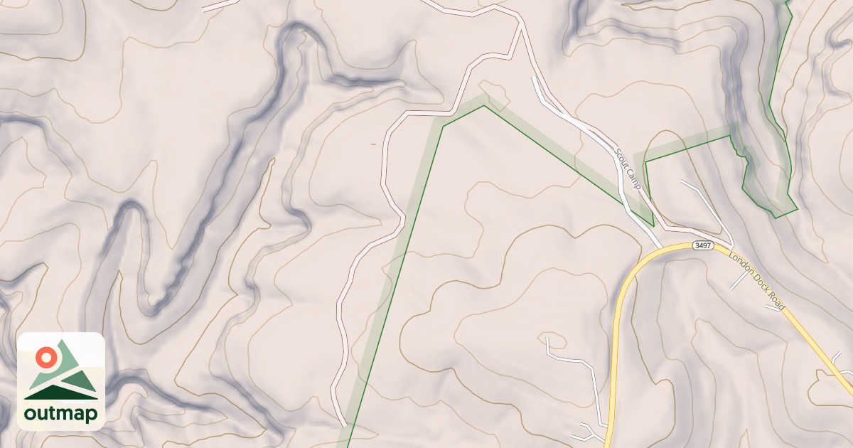 Map of HEAD OF ROCK CR