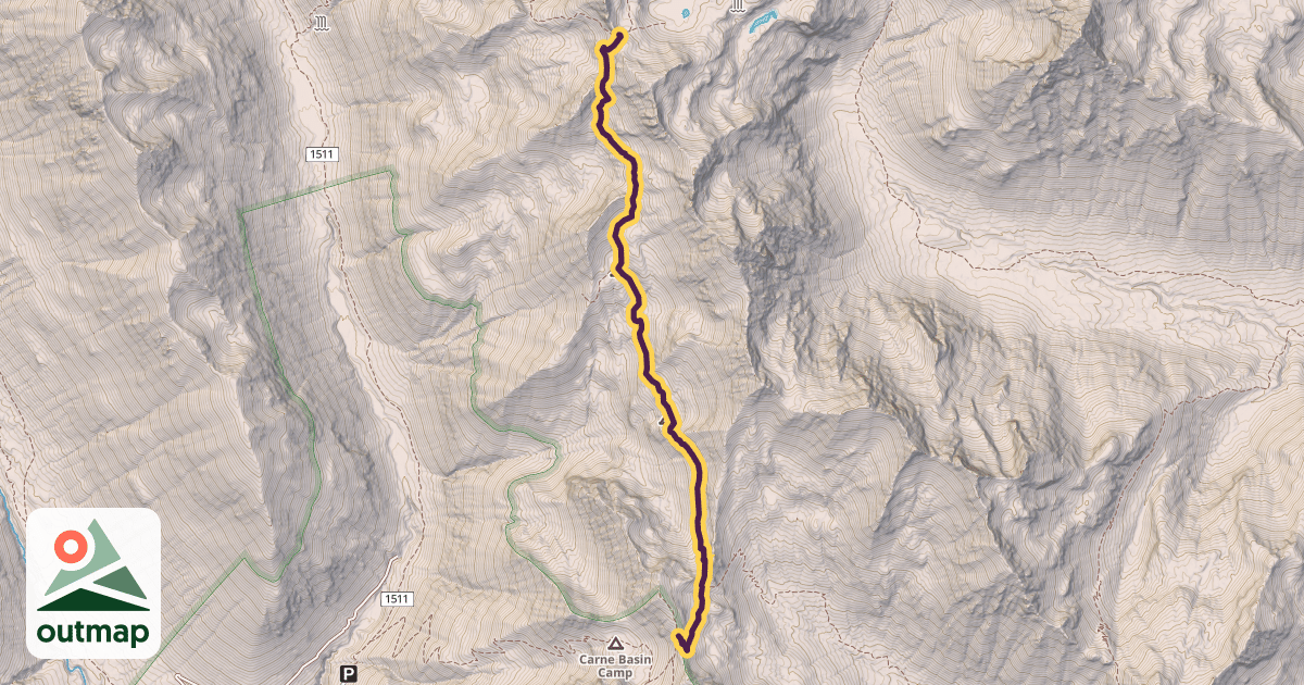 Map of Carne High Route Trail