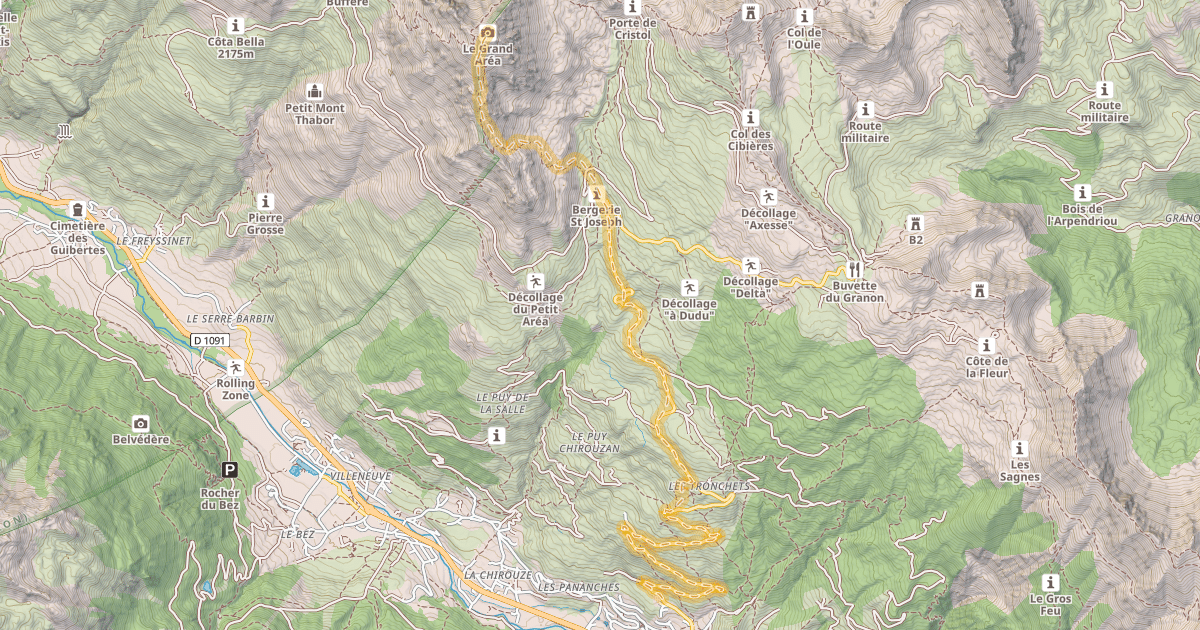 Map preview of Le Grand Aréa — Le Villard Laté