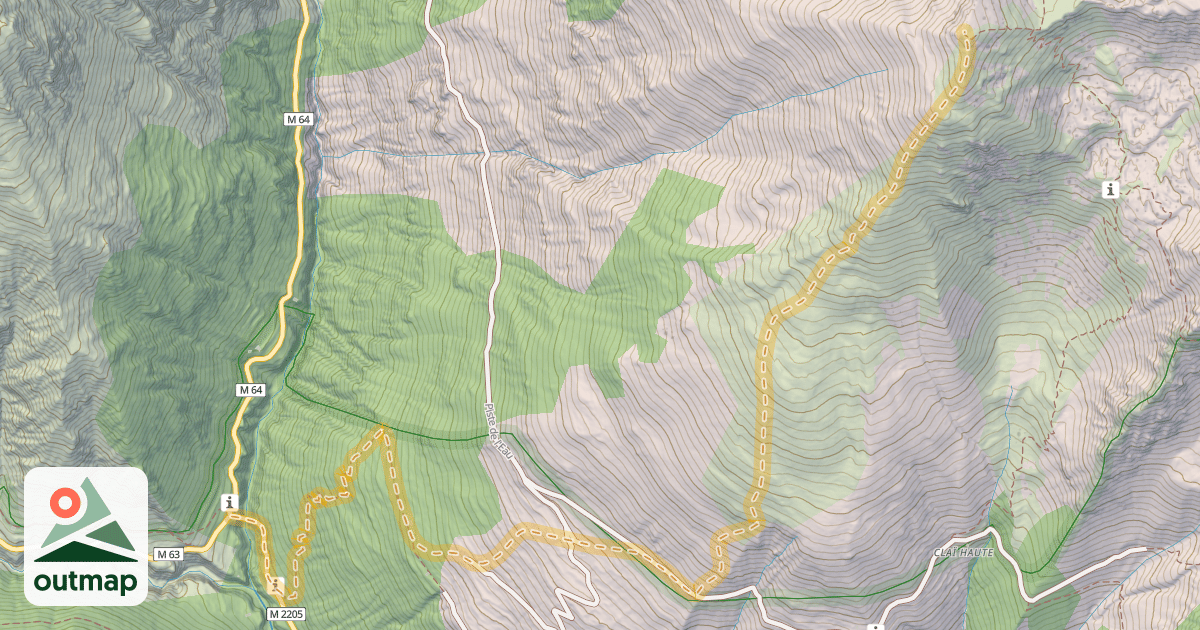 Map of Claï Inférieur — Pont Haut