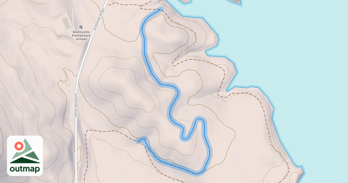 Map of Berryessa North End Trail shortcut